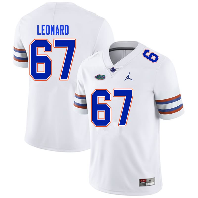 NCAA Florida Gators Richie Leonard Men's #67 Nike White Stitched Authentic College Football Jersey IRC0564MC